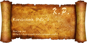 Konicsek Pál névjegykártya